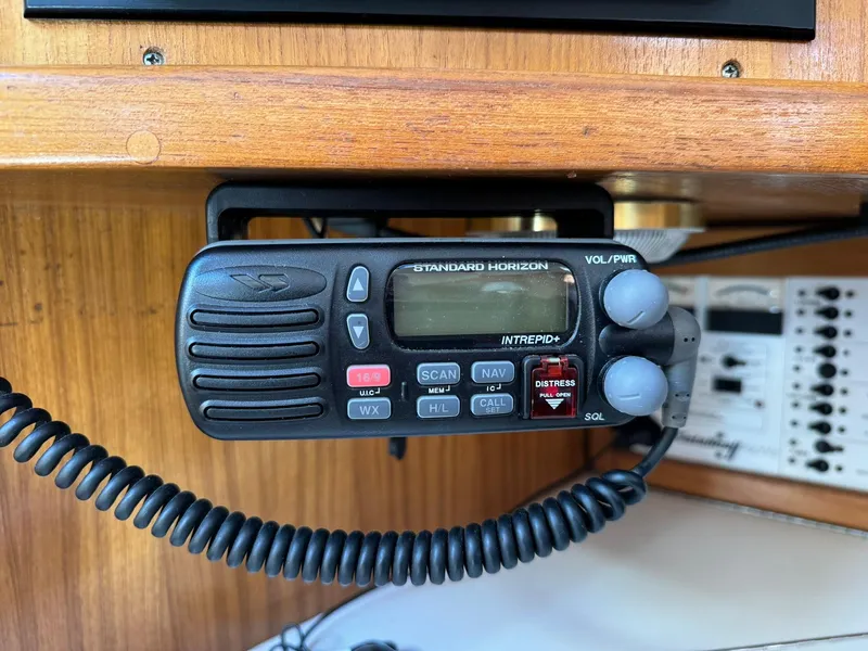 Slide: The Image of Standard Horizon marine radio on 2004 Catalina 42 MkII sailboat. - 45