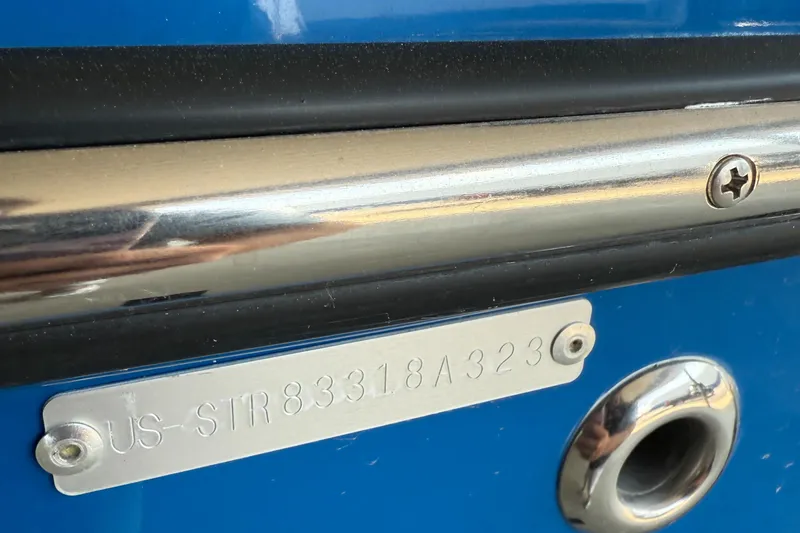 Slide: The Image of 2023 Starcraft SVX 211 OB boat identification plate and hull detail. - 15