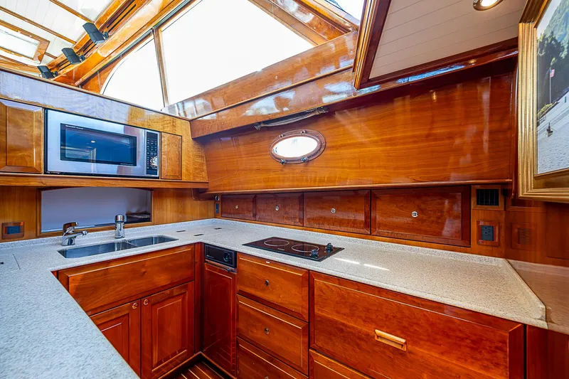 Slide: The Image of Luxurious wooden kitchen interior of 2005 Hinckley Talaria 55 MY yacht. - 16
