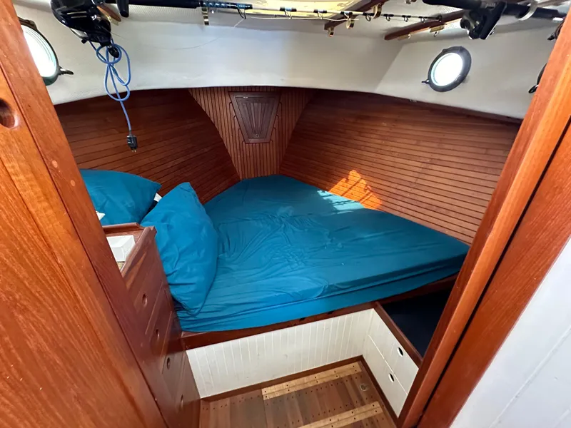 Slide: The Image of 1994 BHM Lobster Style CUSTOM boat docked in marina under clear blue sky. - 7