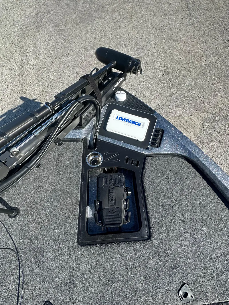 Slide: The Image of 2024 Ranger 518 Cup boat with Lowrance electronics and trolling motor. - 5