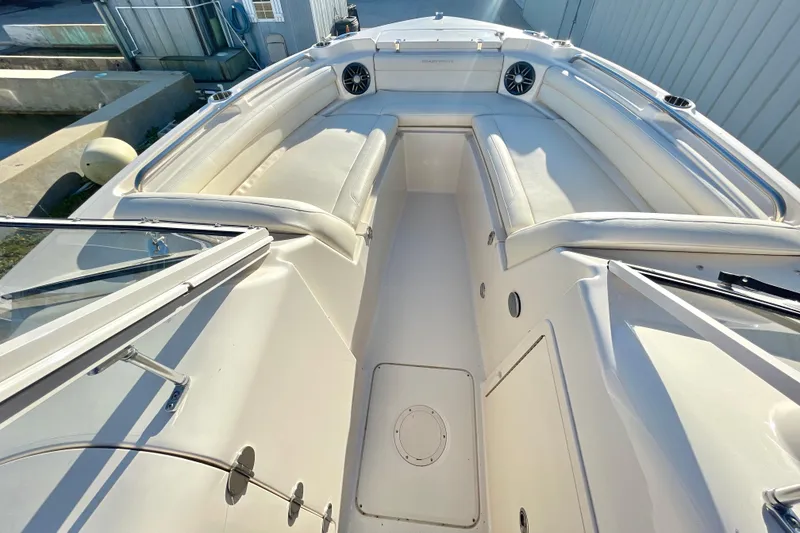 Slide: The Image of 2022 Grady-White Freedom 215 boat interior with spacious seating and modern design. - 13