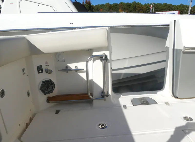 Slide: The Image of Boston Whaler 380 Outrage 2025 boat interior with sleek design and modern features. - 14