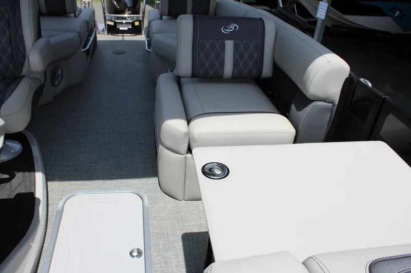 Slide: The Image of 2025 Barletta Lusso 23M interior with luxurious seating and modern design. - 12