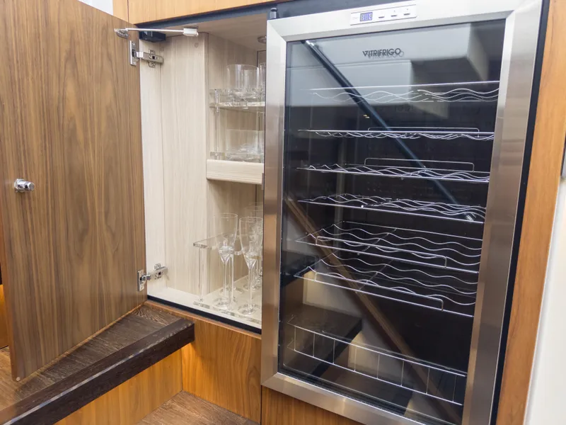 Slide: The Image of Luxury yacht Sunseeker Predator 74 interior with wine cooler and glass cabinet, 2020 model. - 27