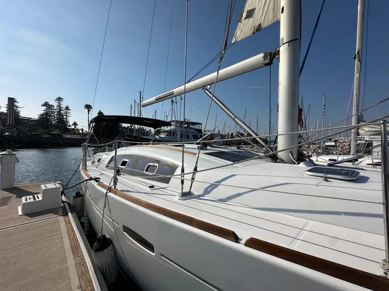 Slide: The Image of Beneteau Oceanis 40 sailboat docked at marina, 2011 model, sunny day. - 5