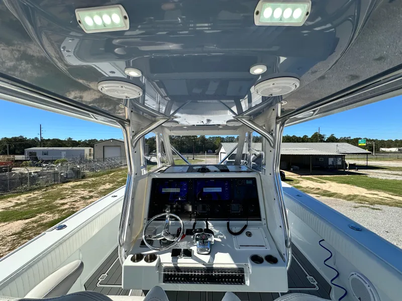 Slide: The Image of Freeman 37VH 2016 boat cockpit with advanced navigation system and sleek design. - 29