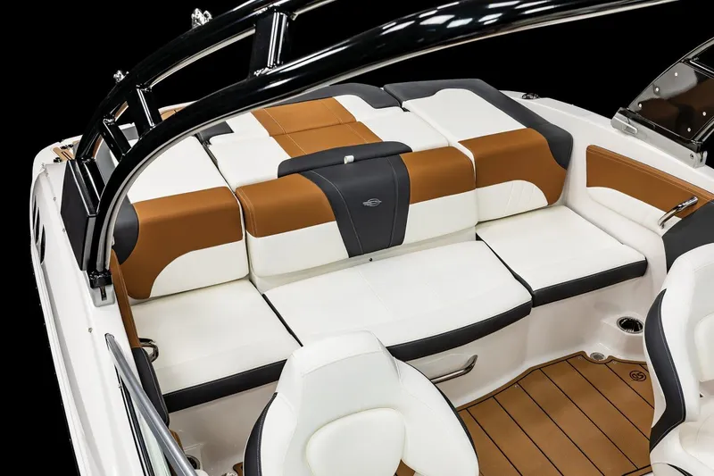 Slide: The Image of 2025 Chaparral 21 SSi boat interior with stylish seating and modern design. - 17