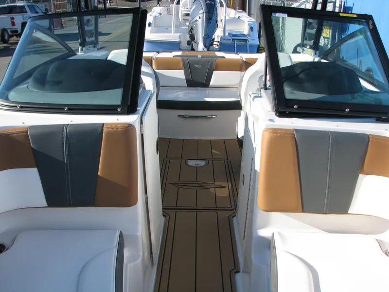 Slide: The Image of 2025 Chaparral 21 SSi boat interior with stylish seating and modern design. - 3