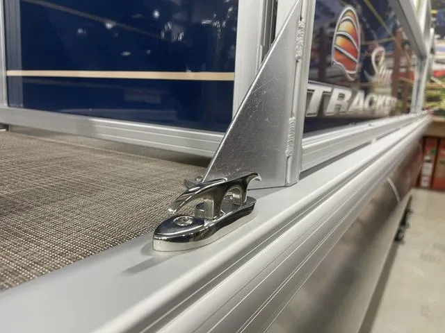 Slide: The Image of Close-up of 2025 Sun Tracker BASS BUGGY® 18 DLX boat cleat and railing. - 29