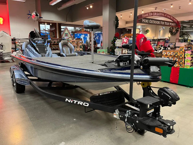 The Image of 2025 Nitro Z20 XL Pro fishing boat displayed indoors. - 0