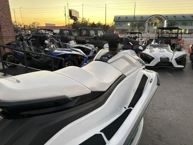 Slide: The Image of 2025 Yamaha Marine Waverunner VX-C in white/black with open storage compartment. - 6