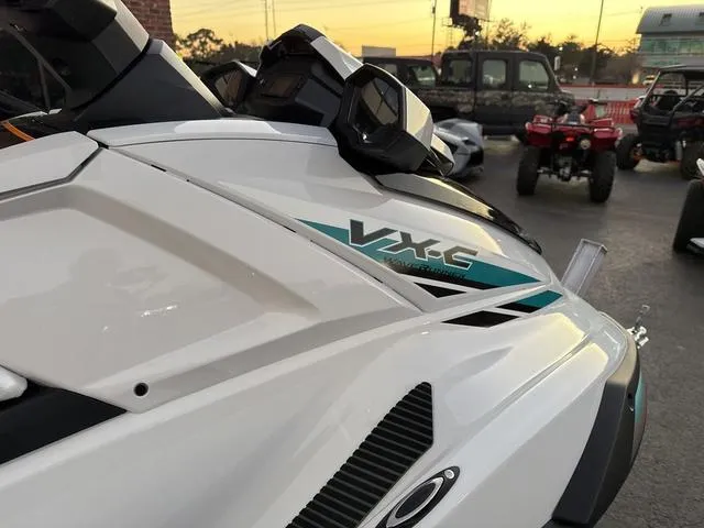 Slide: The Image of 2025 Yamaha Marine Waverunner VX-C storage compartment, white and black design. - 7