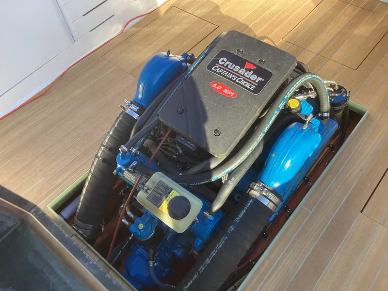 Slide: The Image of 2024 MacKenzie Cuttyhunk boat engine, Crusader Captains Choice 6.0 MPI, inboard view. - 29