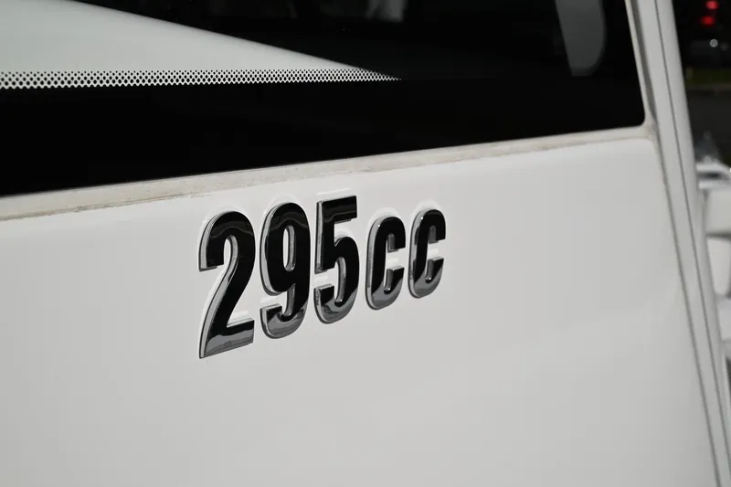 Slide: The Image of Close-up of 2019 Everglades 295 Center Console boat model emblem. - 30