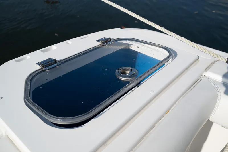 Slide: The Image of Everglades 295 Center Console 2019 boat hatch on calm water. - 47