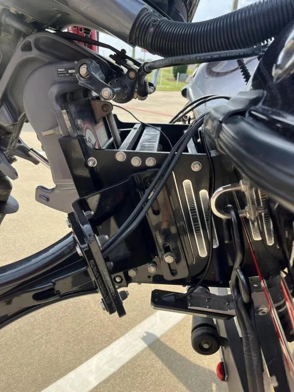 Slide: The Image of Close-up of 2018 Legend Trailers V20 hitch mechanism with cables and bolts. - 8