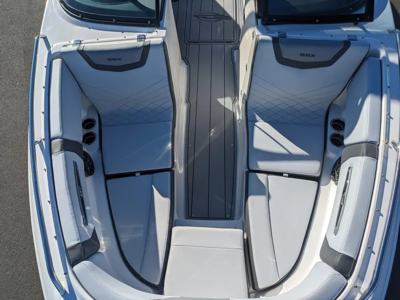 Slide: The Image of 2025 Chaparral 247 SSX boat interior, featuring spacious seating and modern design. - 26