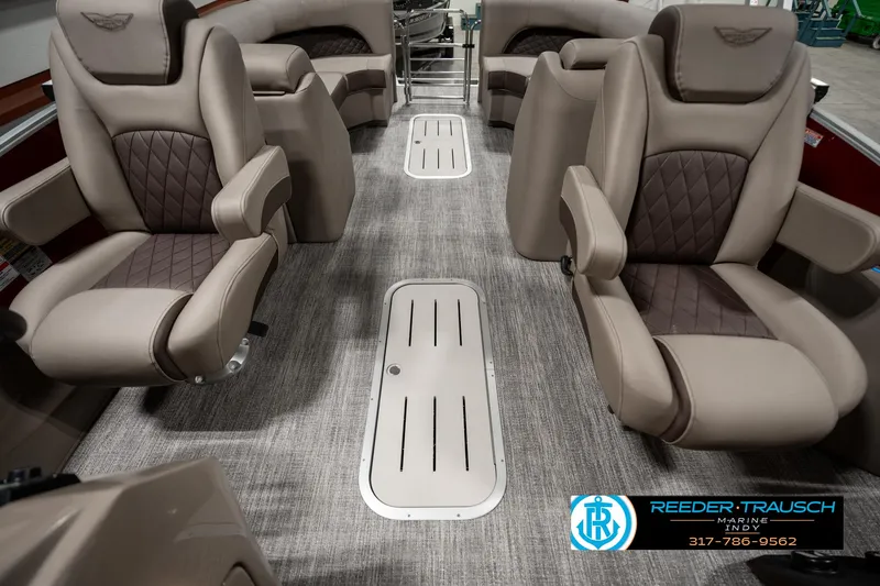 Slide: The Image of 2025 Bennington 25 LTFB boat interior with luxurious seating and modern design. - 22