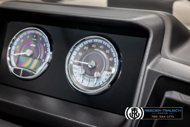 Slide: The Image of 2025 Avalon Catalina QL dashboard with speedometer and tachometer gauges. - 32