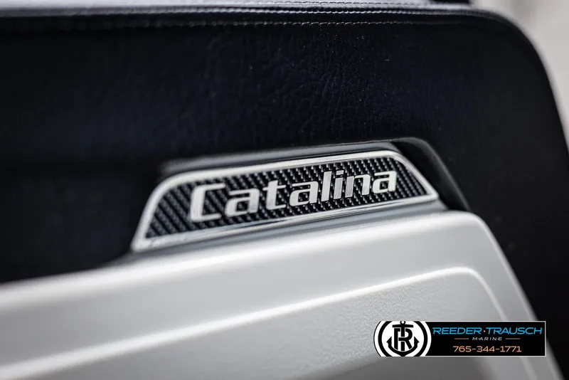 Slide: The Image of 2025 Avalon Catalina QL interior detail with logo and branding. - 35