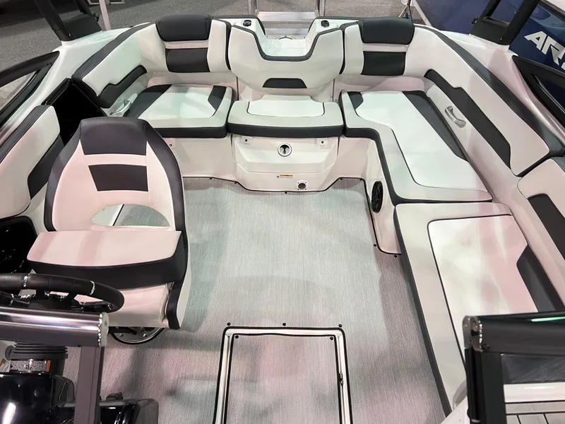 Slide: The Image of 2025 Yamaha Boats AR195 interior with sleek seating and modern design. - 4