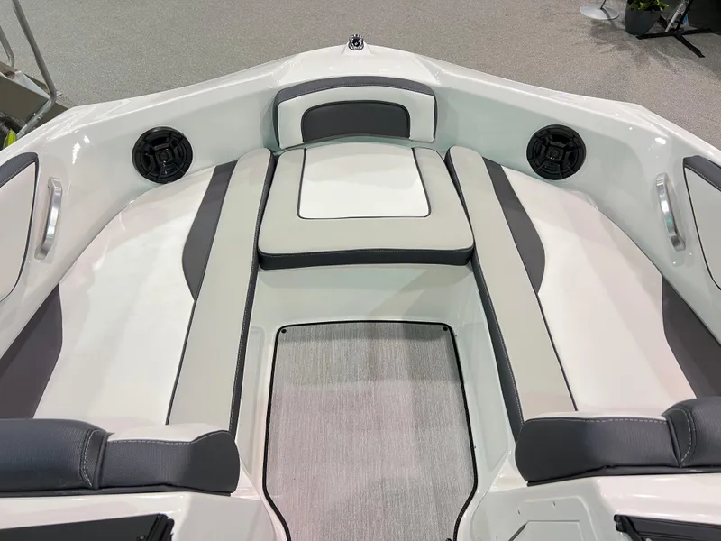 Slide: The Image of 2025 Yamaha Boats AR195 interior with sleek seating and modern design. - 5