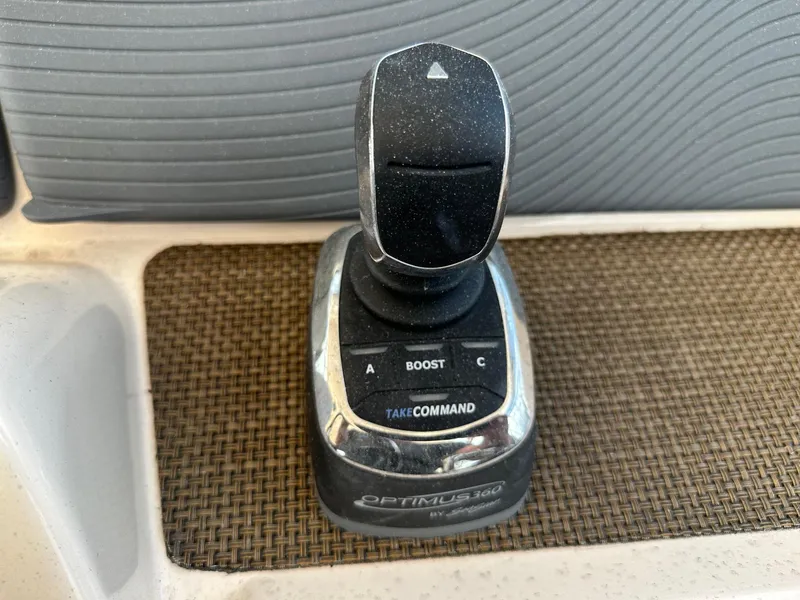 Slide: The Image of Optimus 360 joystick control on 2014 Grady-White Freedom 335 boat. - 20