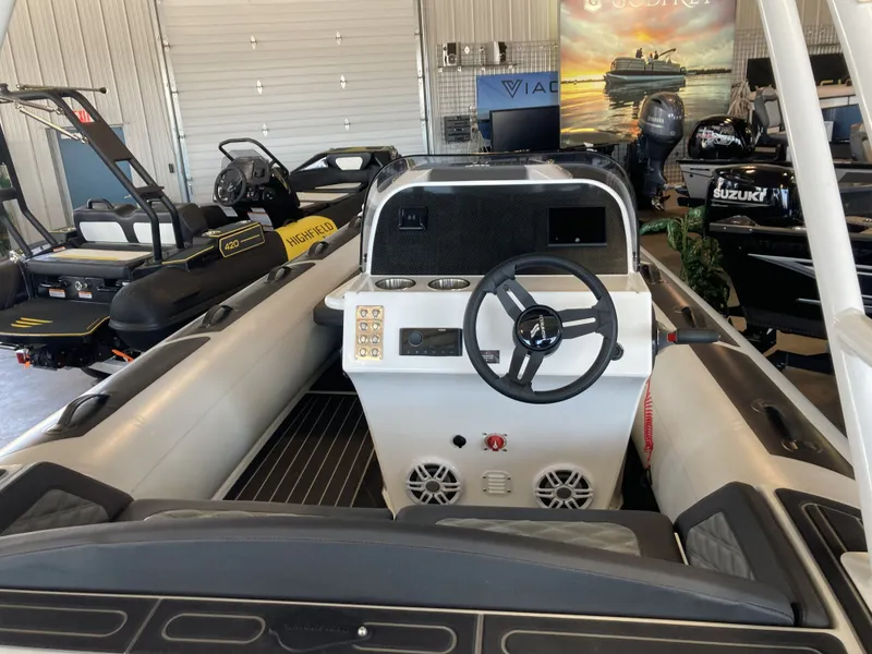Slide: The Image of Interior view of Highfield Sport 520 Rib boat, model year 2025. - 17