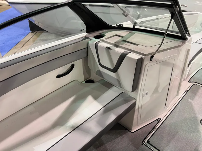 Slide: The Image of Interior of 2025 Yamaha Boats AR220, featuring sleek seating and modern design. - 6