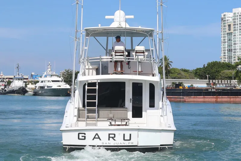 Slide: The Image of 2004 Hatteras 54 Convertible yacht in marina, San Juan, Puerto Rico. - 7