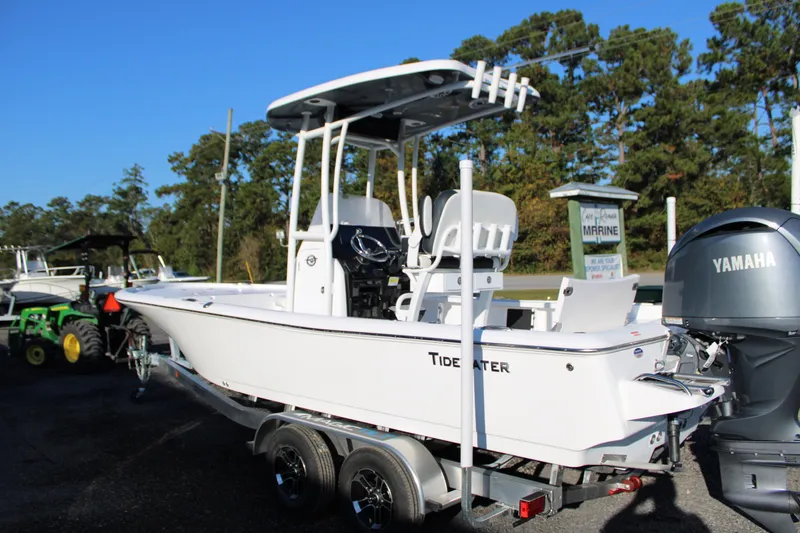Slide: The Image of 2025 Tidewater 2210 Carolina Bay boat with Yamaha engine on trailer. - 5