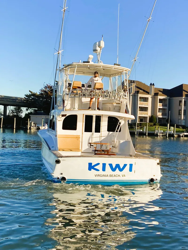 Slide: The Image of 2000 Blackwell 47 Custom Carolina Sportfish boat, "KIWI," in Virginia Beach waters. - 7