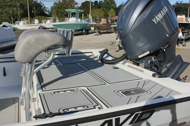 Slide: The Image of 2026 Avid 20 Rogue CC boat with Yamaha outboard motor on trailer. - 9