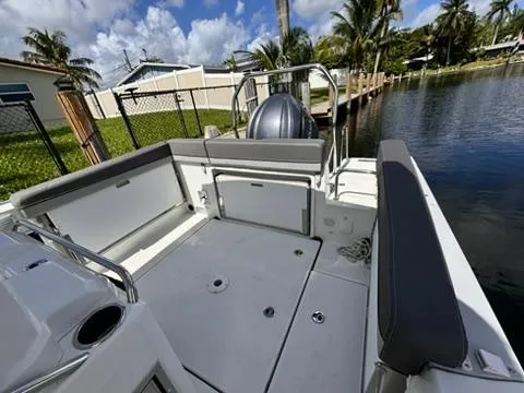 Slide: The Image of 2023 Jeanneau Leader 7.5 CC Series 3 boat interior, docked by a canal. - 32