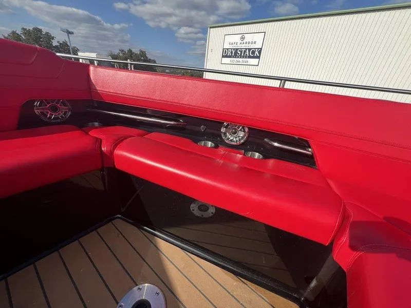 Slide: The Image of 2022 Formula 400 Super Sport Crossover with vibrant red seating and sleek design. - 27