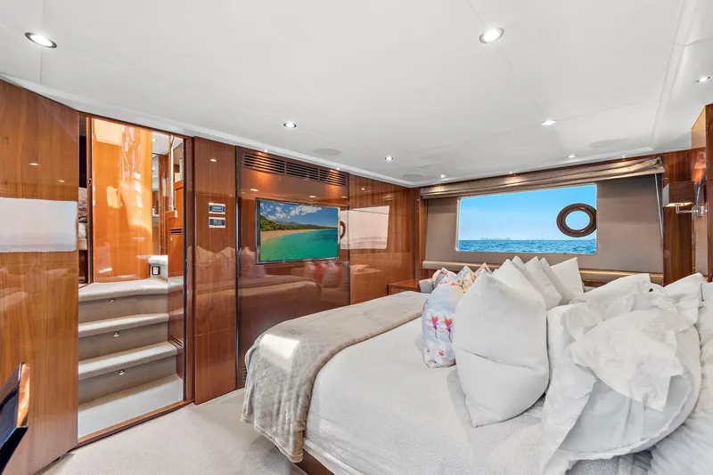 Slide: The Image of Luxurious 2015 Princess 72 Motor Yacht with ocean view and American flag. - 16