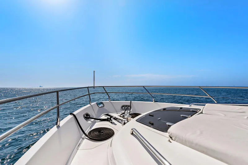 Slide: The Image of Luxurious bathroom interior of 2015 Princess 72 Motor Yacht with sleek wood finishes. - 25