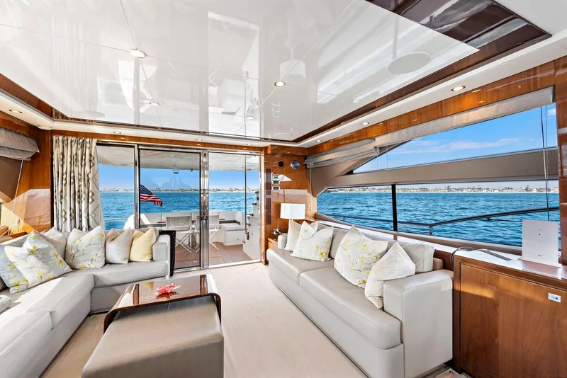 Slide: The Image of Luxurious interior of 2015 Princess 72 Motor Yacht with modern kitchen and ocean view. - 3
