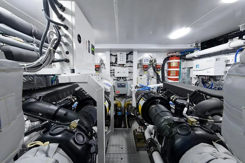 Slide: The Image of Luxurious 2015 Princess 72 Motor Yacht cruising on open water. - 43