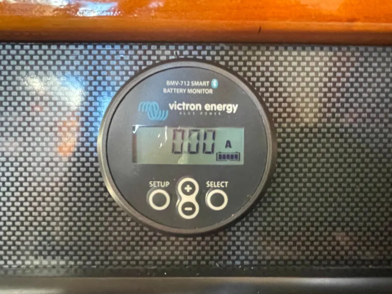 Slide: The Image of Victron Energy BMV-712 Smart battery monitor on C&C 121 yacht, 2001 model. - 28