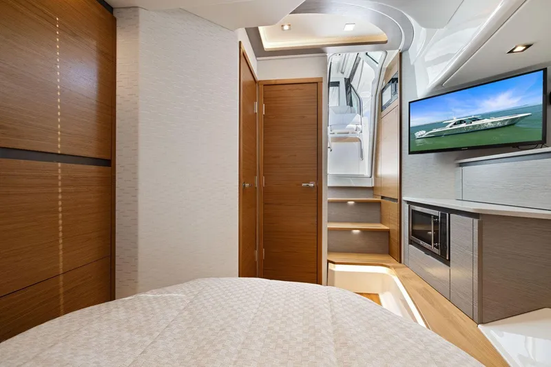 Slide: The Image of Luxurious interior of 2024 Tiara Yachts 48 LS with modern amenities and elegant design. - 44