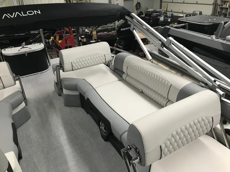 Slide: The Image of 2025 Avalon Catalina boat interior with luxurious seating and modern design. - 20
