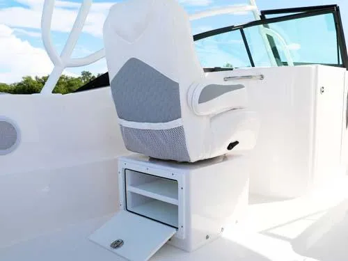 Slide: The Image of 2025 Twin Vee 240 GFX DC boat seat with storage compartment. - 15