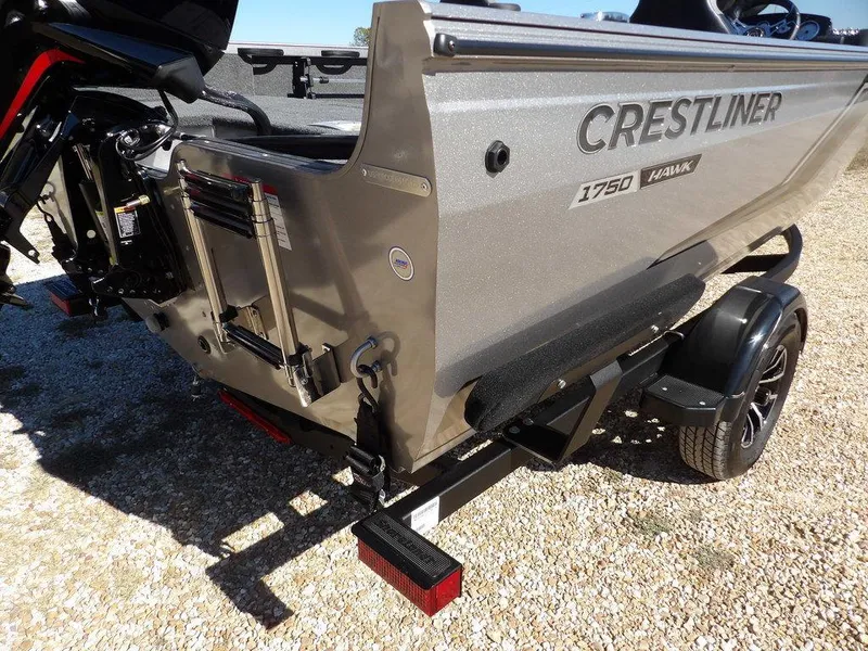 Slide: The Image of Red 2025 Crestliner 1750 Fish Hawk SC boat with stainless steel ladder. - 41