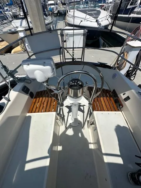 Slide: The Image of Emergency Position Indicating Radio Beacon (EPIRB) mounted on a 1979 CAL 39 MK II Tall Rig. - 30