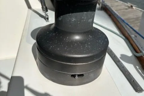 Slide: The Image of 1979 CAL 39 MK II Tall Rig sailboat with cockpit view and navigation equipment. - 39