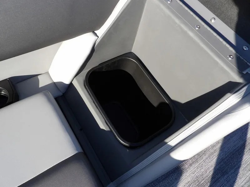 Slide: The Image of Bennington 21 SLJ 2025 boat storage compartment with sleek interior design. - 30