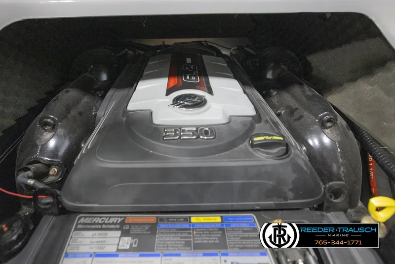 Slide: The Image of 2022 Avalon Waketoon engine, Mercury 350 horsepower, close-up view. - 17