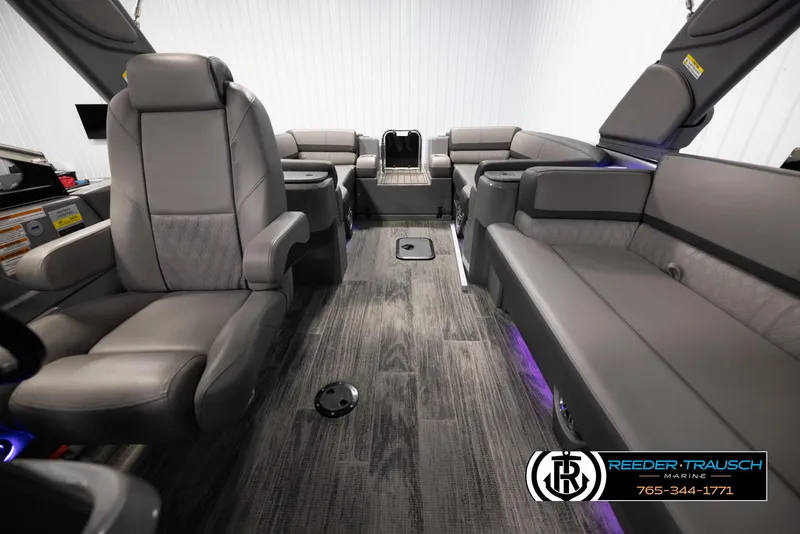 Slide: The Image of Luxurious interior of 2022 Avalon Waketoon boat with plush seating and modern design. - 7